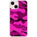 iPhone 13 Mini Camouflage rose bedrukt siliconen hoesje