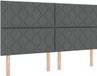 vidaXL LED Hoofdbord Grijs 180 cm Stof