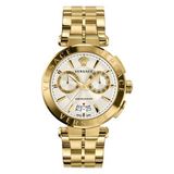 Versace VE1D01920 Heren Polshorloge Kwarts Goudkleurig Staal Crème Wijzerplaat 45mm Saffierglas 5 ATM