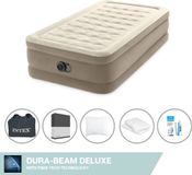 Intex Luchtbed - 1-Persoons - 99 x 191 x 46 cm - Beige - Inclusief pomp - Hoeslaken - Kussen - Kussenbeschermer en Reparatieset