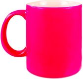 Merkloos / Sans marque BD Koffiemok beker - neon roze - keramiek - 330 ml