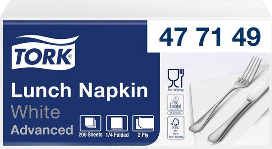 Tork servetten 2-laags - wit - 200 stuks