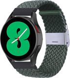 By Qubix Qubix Braided Nylon Smartwatch Bandje 22mm Donkergroen Geschikt voor Garmin Forerunner 970 / 570 (47mm) / 255