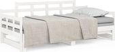 vidaXL Slaapbank - uitschuifbaar - massief grenenhout - wit - 2x(90x200) cm
