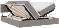 vidaXL LED-bed met opbergruimte en matras, taupe, 180 x 200 cm, gestoffeerd
