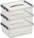 Sunware Q-Line Boîte de rangement - 12 Litres - Transparent/Argent