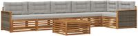vidaXL Acacia Hout Hoek Loungeset Naturel en Lichtgrijs