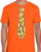 Bellatio Decorations Koningsdag verkleed t-shirt heren - stropdas met bierglazen - oranje S