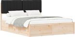 vidaXL Bedframe met Gevoerde Hoofdbord Zwart 160 x 200 cm