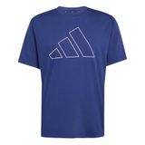 adidas heren Workout Essentials Feelready Logo Shirt, dark blue, XS
