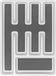 WENKO Anti-slip bestekbak met 5 compartimenten in wit en grijs kunststof 26,5x36,5cm