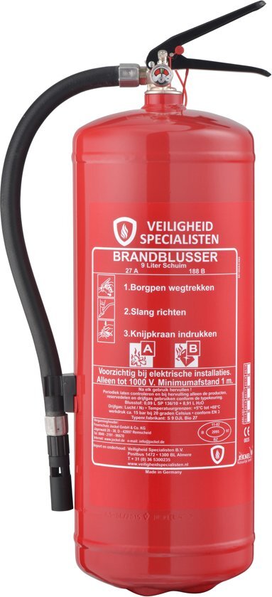 Veiligheidspecialisten Brandblusser 9L Schuim / schuimblusser