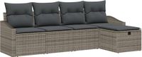 vidaXL Bankstel 2-zits Grijs Polyrattan