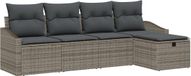 vidaXL Canapé 2 places Gris Polyrattan