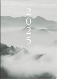 rido/idé Zakagenda model Technik S (2025) "Cloudy Mountains", 2 pagina's = 1 week, A6, 144 pagina's, grafische omslag, grijs