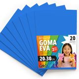 OFITURIA EVA-rubber voor school- en creatieve projecten, kleurrijke schuimplaten voor doe-het-zelfprojecten, kunst, kinderdecoratie, scrapbooking, kunsthandwerk, 20 x 30 cm (lichtblauw, 20 stuks)