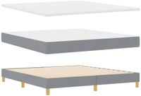 vidaXL Boxspring bed met hoofdeinde Lichtgrijs 180 x 200 cm Stof