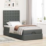 vidaXL Bed met matras 90x200 cm stof donkergrijs