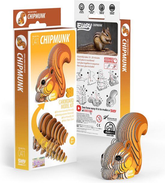 EUGY 3D Puzzel - Aardeekhoorn - Bosdieren - Duurzaam - Verzamel Ze Allemaal - 6 Jaar