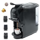 BEHOME Espresso-koffiezetapparaat compatibel met Nespresso-capsules, universele pads en capsules, 3 adapters voor elke koffie, espresso in enkele seconden klaar