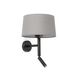 Faro Windsor - applique murale avec lecteur - Ø 29 x 49,9 x 26,5 cm - noir mat et gris