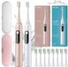SpinelCare SmileOn Blanc Brosse à dents + SpinelCare SmileOn Rose Brosse à dents + 8 Têtes de brosse + 2 Étuis