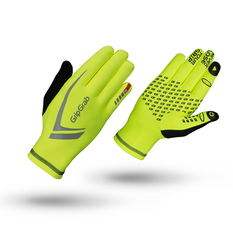 GripGrab Running Expert Hi Vis fietshandschoenen Heren 2015 Lange