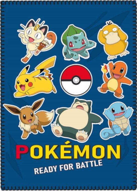Pokémon Battle Fleece Blanket - 100 x 140 cm - Blue