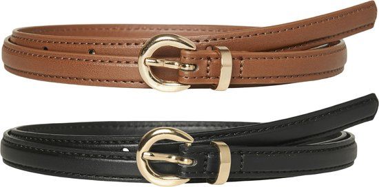 VERO MODA VMKATJA COATED BELT 2-PACK NOOS Dames Riemen Zwart