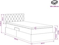 vidaXL Opbergbed met hoofdeinde, donkergrijs, 100 x 200 cm, fluweel