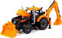 Cavallino Tractor met Lader en Graafmachine Geel, Schaal 1:32