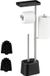 Merkloos Relaxdays Toiletbutler - 65,5 cm - met reserverolhouder - plankje - zwart