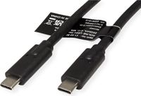 ROLINE USB4 Gen3x2 Kabel, C-C, M/M, 4K UHD-1, 20Gbit/s, 100W, zwart, 2 m