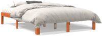VidaXL Bed Massief Grenenhout Wasbruin 140x190 cm
