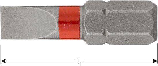 Rotec 1/4" insertbit sleuf 6,0x1,0 mm L=25 mm VPE 25 stuks