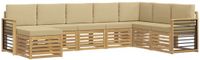 vidaXL - Hoek loungeset - 8 zitplaatsen - Wit en Beige - Polyester