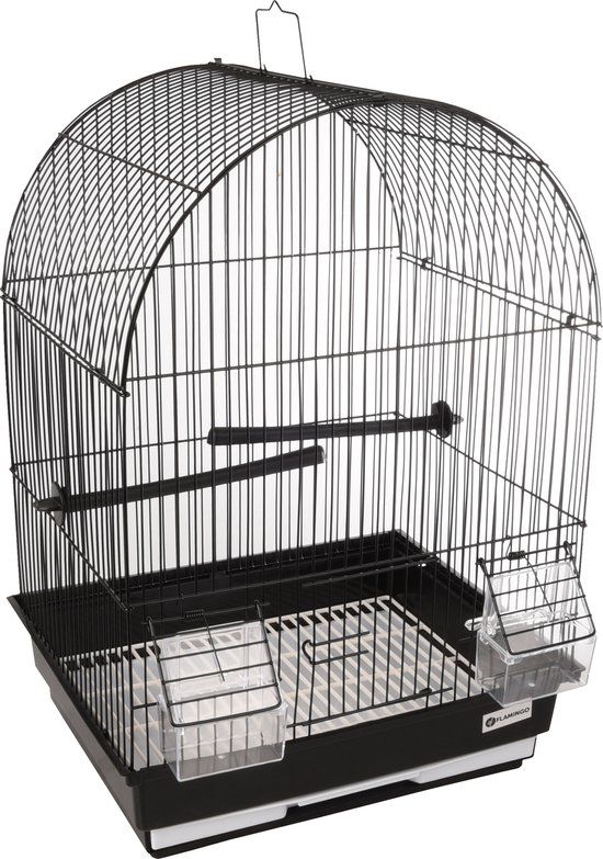 FLAMINGO Vogelkooi Alor Zwart - Zwart - 34.5 x 28 x 48.5 cm