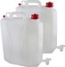 Merkloos / Sans marque Billiet - Vanlaere Voedselgeschikte jerrycan/watertank met tapkraan - 2x stuks - 20 liter - Transparant