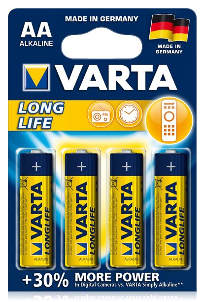 Varta Longlife AA Alkaline Batteries - 4 Pack