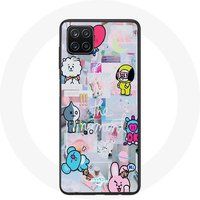 Maniacase Hoesje voor Samsung Galaxy A12 BTS Bangtan Sonyeondan BT21 Van Tata Chimmy Cooky Rj Koya Mang Et Shooky Vivre L'instant Présent