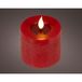Lumineo Realistische LED Kaars met Wax Pit en Vlam Effect Ø7.5x9,5cm Rood met 6uur Timer Werkt op Batterij