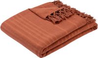 Atmosphera Plaid - terracotta - 230 x 250 cm - katoen - met franjes