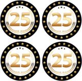 Bellatio Decorations Bierviltjes 25 - 100 stuks - zwart/goud - luxe - verjaardag/jubilea - feestartikelen