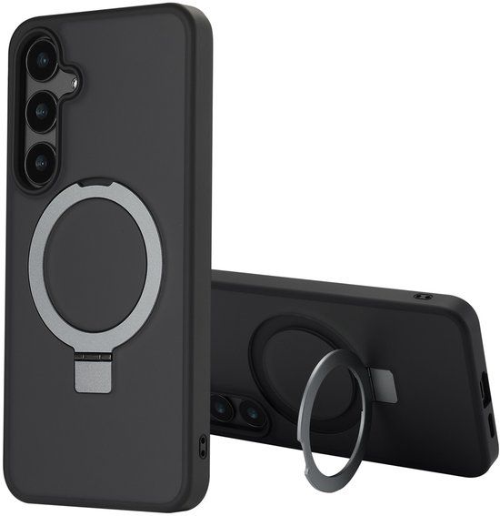 Accezz Ring Stand Backcover met MagSafe voor de Samsung Galaxy S24 Plus - Zwart