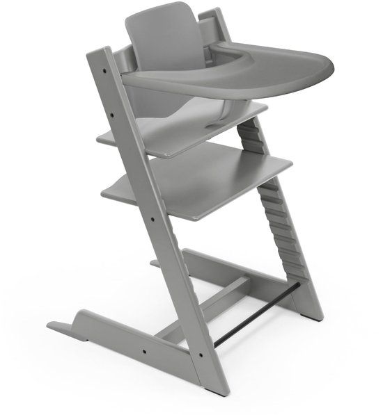 Stokke Tripp Trapp High Chair (Storm Grey) with Tray - Adjustable, Ergonomic, and Easy to Clean