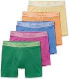 Calvin Klein Boxer Brief 5Pk Vert Uni Coton/Élasthanne Homme XS