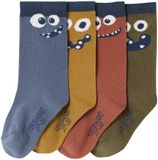Vertbaudet Lot de 4 paires de chaussettes "monsters" garçon bleu