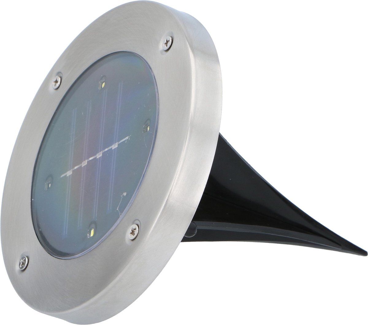 Grundig Grondlamp - solar - 4 stuks - 4 LED's - RVS - Zilver