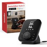 SwitchBot Hub 3 met Matter-ondersteuning, IR- en Bluetooth-bediening, werkt als WiFi-thermometer en -hygrometer. Compatibel met Alexa, Google Home, Apple HomeKit en IFTTT.