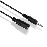 HDSupply AC015-020 Audio Stereo verlengkabel 3,5 mm stekker naar 3,5 mm aansluiting, Ultra Slim Design, 2,00 m, zwart